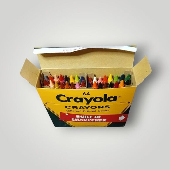 Crayola Crayons 64 Box W/Sharpener Unopened New Condition 1970s Vintage - Picture 6 of 6